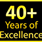 Celebrating 40 years of service badge or anniversary icon.